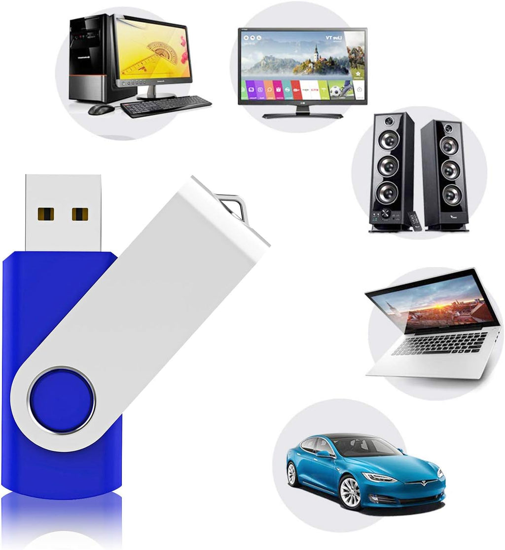 USB Flash Drive 32Gb Thumb Drive 10 Pack 32 GB Flash Drives Bulk, Blue