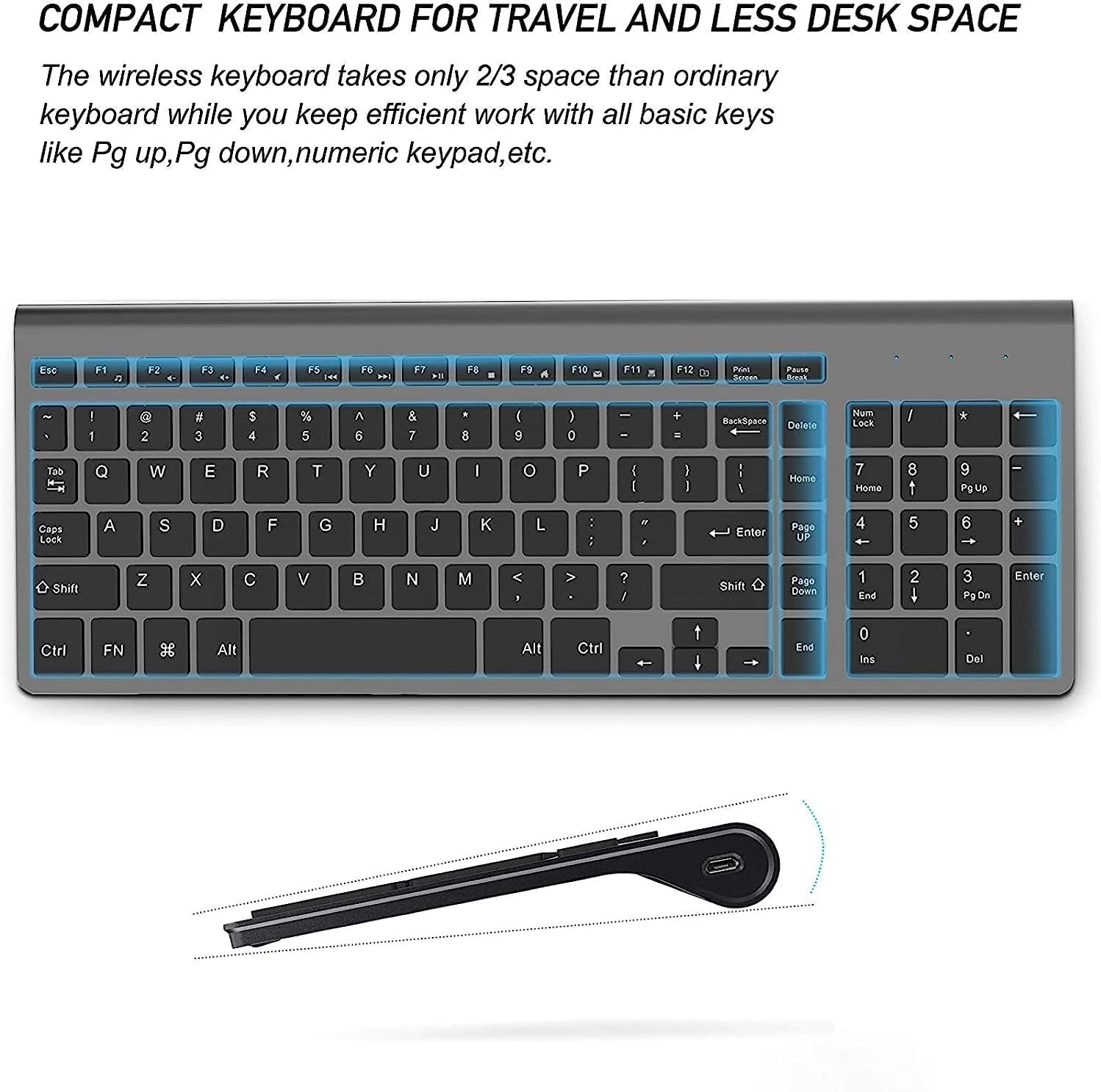 Wireless Keyboard Mouse Combo,  2.4G Ergonomic Computer Keyboard,Ergonomic Wireless Mouse for Pc,Windows, Laptop, Desktop, Chromebook,Mac-Grey