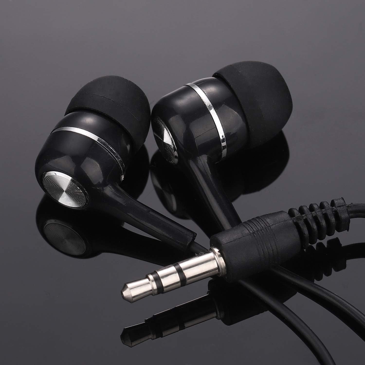 Bulk Earbuds Headphones Wholesale Earphones 50 Pack,Disposable Ear Buds Headsets for Kids School Classroom Students (Black)
