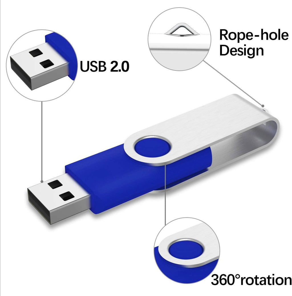 USB Flash Drive 32Gb Thumb Drive 10 Pack 32 GB Flash Drives Bulk, Blue