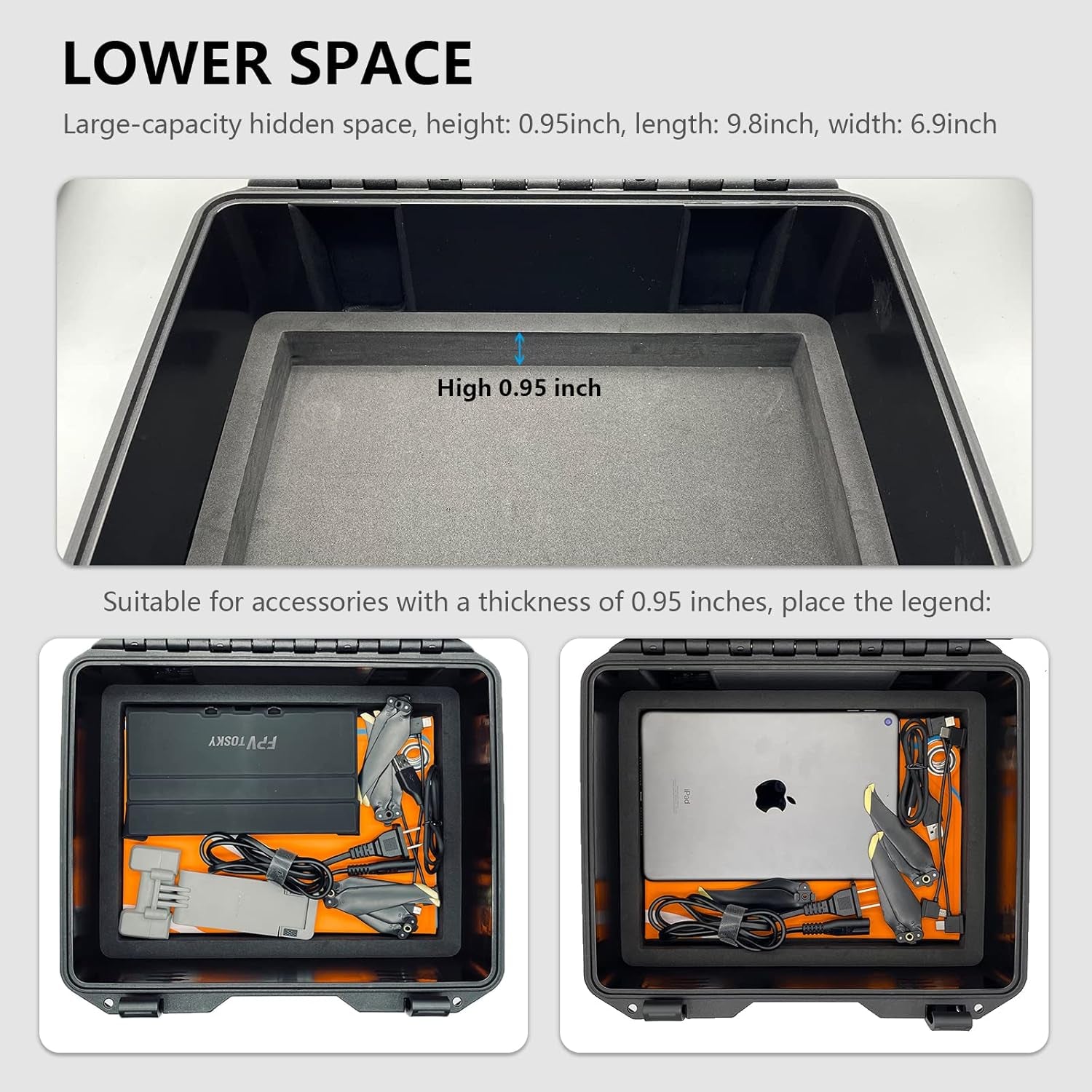 Mavic Air 2/ Air 2S Waterproof Hard Case, Double Layer, Small & Portable Carrying Case,Compatible with DJI Air 2/Air 2S Fly More Combo,Professional Drone Accessories(Does Not Include Drones)