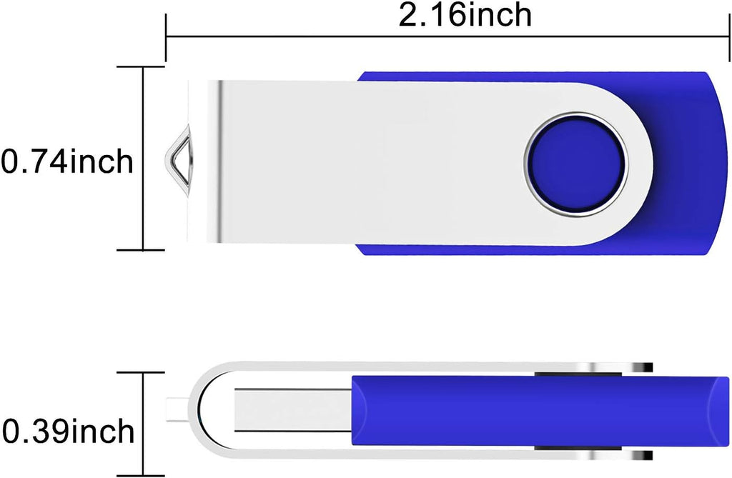 USB Flash Drive 32Gb Thumb Drive 10 Pack 32 GB Flash Drives Bulk, Blue