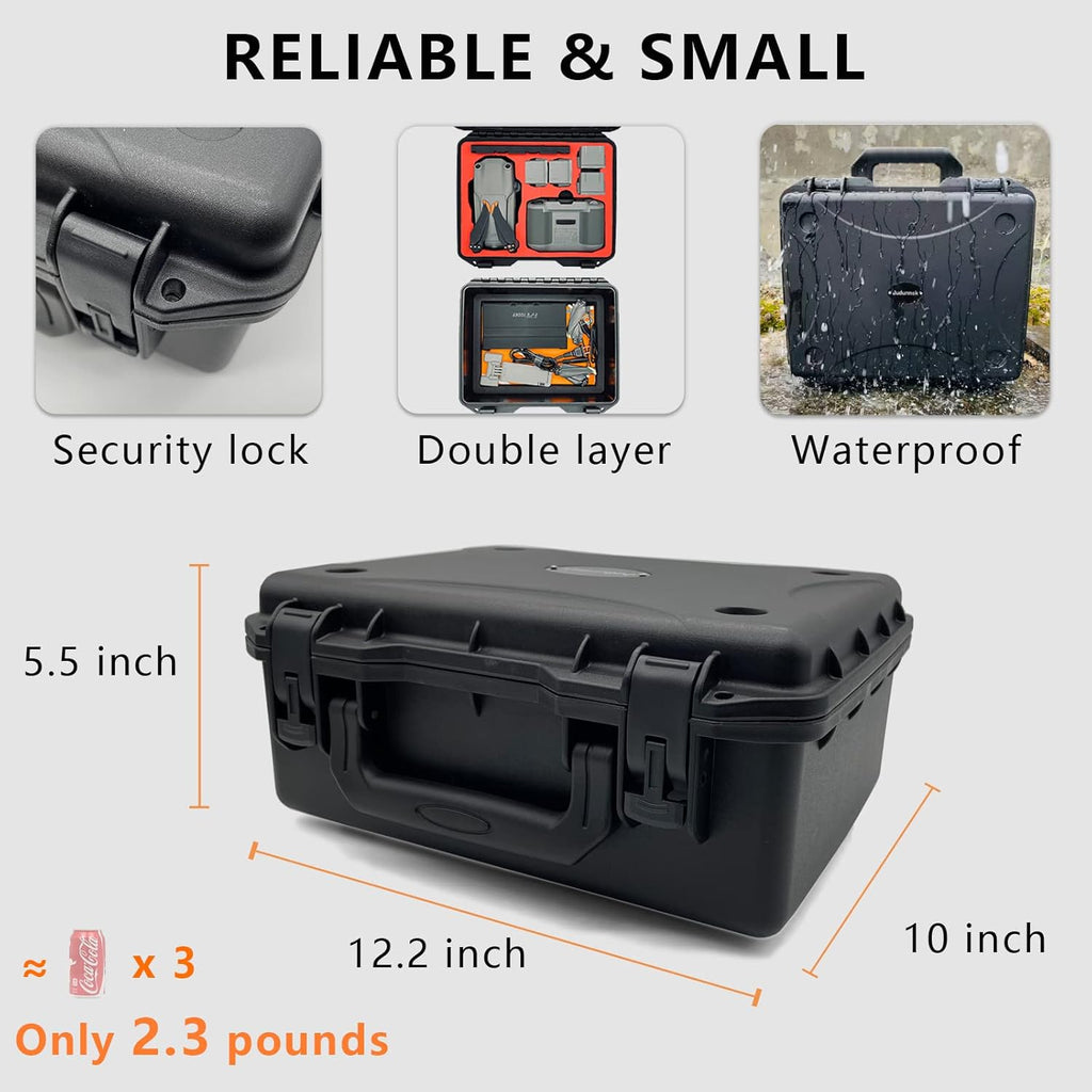 Mavic Air 2/ Air 2S Waterproof Hard Case, Double Layer, Small & Portable Carrying Case,Compatible with DJI Air 2/Air 2S Fly More Combo,Professional Drone Accessories(Does Not Include Drones)