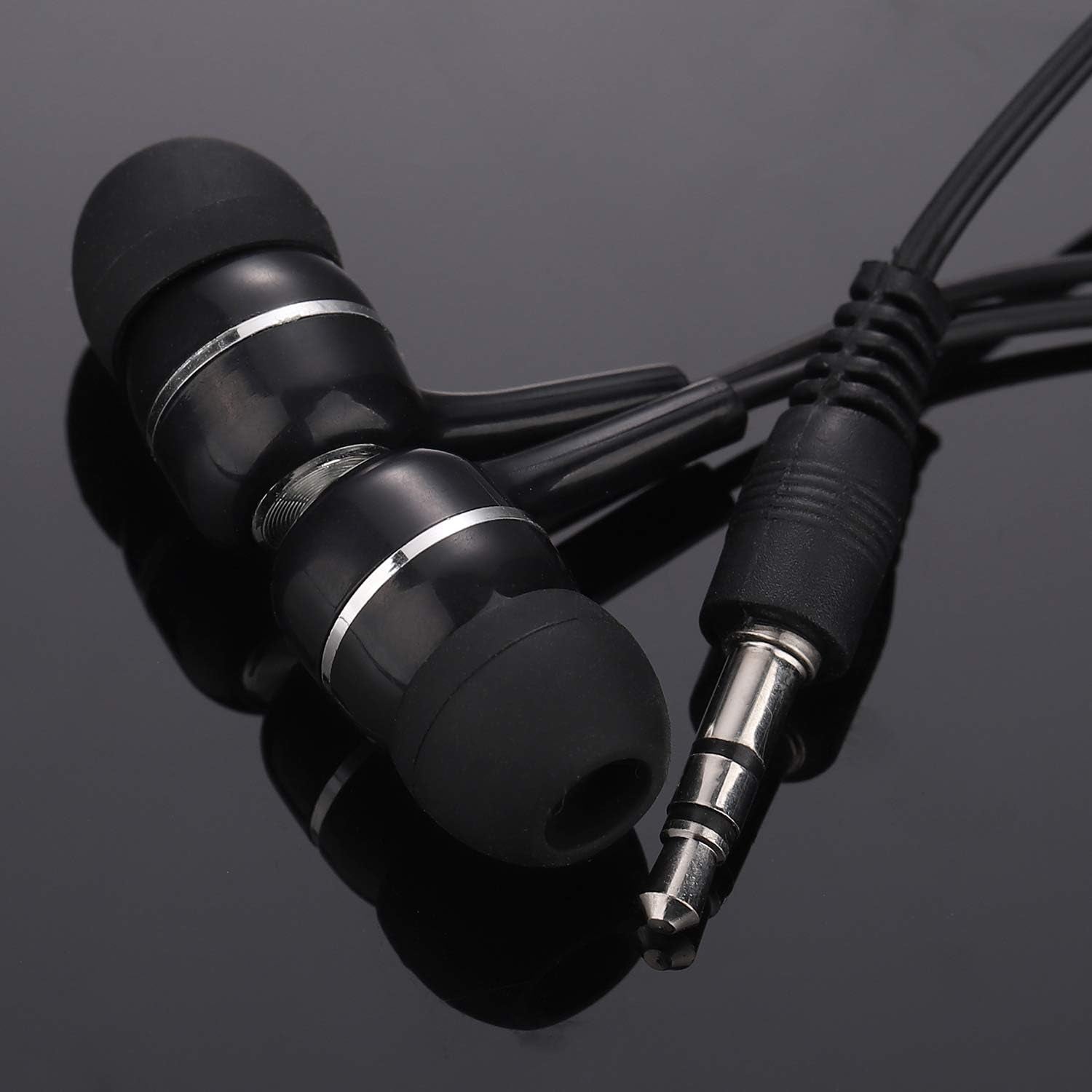 Bulk Earbuds Headphones Wholesale Earphones 50 Pack,Disposable Ear Buds Headsets for Kids School Classroom Students (Black)
